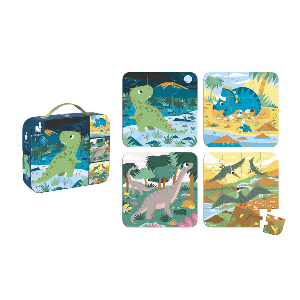 Set 4 Rompecabezas Evolutivos Dinosaurios
