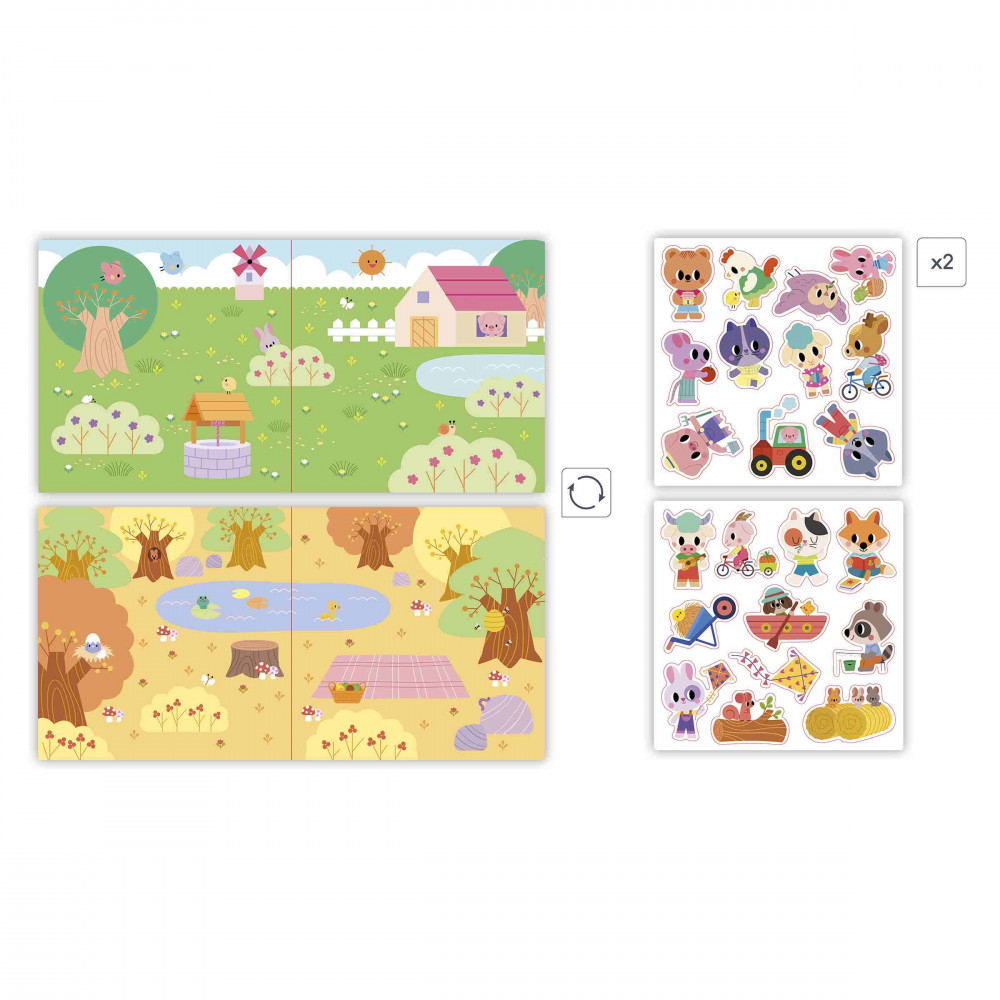Caja creativa de pegatinas gruesas reposicionables - 2 años