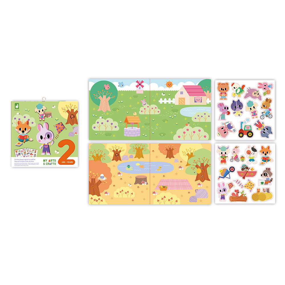Caja creativa de pegatinas gruesas reposicionables - 2 años